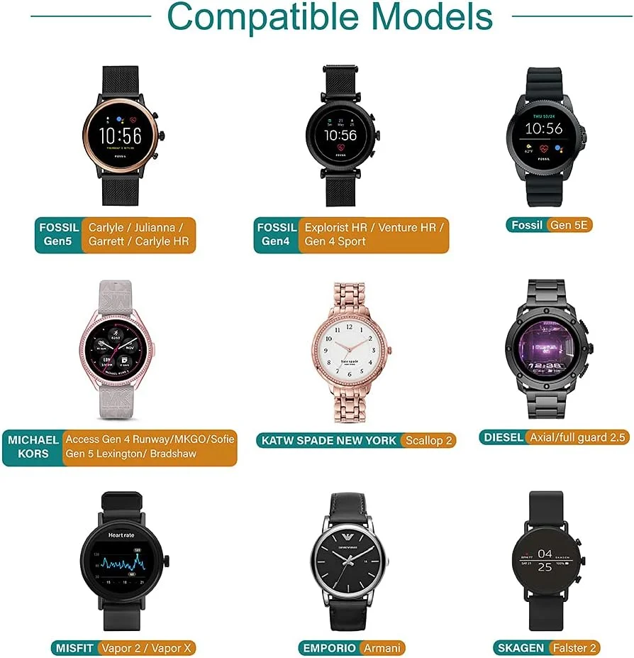 شارژر توسيتا سازگار با Fossil Gen 4، Gen 5، Emporio Armani، Skagen falster 2، Misfit Vapor 2، Diesel Guard 2.5، Michael Kors Runway - کابل شارژ USB طول 100 سانتی متر - لوازم جانبی ساعت هوشمند شارژر توسيتا سازگار با Fossil Gen 4، Gen 5، Emporio Armani، Skagen falster 2، Misfit Vapor 2، Diesel Guard 2.5، Michael Kors Runway - کابل شارژ USB طول 100 سانتی متر - لوازم جانبی ساعت هوشمند