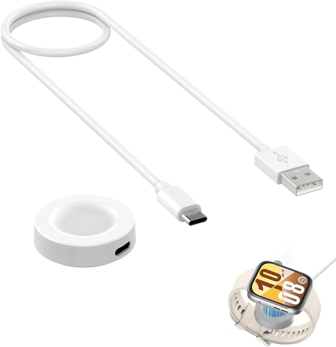 شارژر USB مغناطیسی T Tersely، کابل شارژ سریع سازگار با ساعت های هوشمند Huawei Watch Fit4/Fit4 pro، GT2 Pro، GT6/5/4/3، GT6/5/4/3 Pro، D2 (سفید) شارژر USB مغناطیسی T Tersely، کابل شارژ سریع سازگار با ساعت های هوشمند Huawei Watch Fit4/Fit4 pro، GT2 Pro، GT6/5/4/3، GT6/5/4/3 Pro، D2 (سفید)