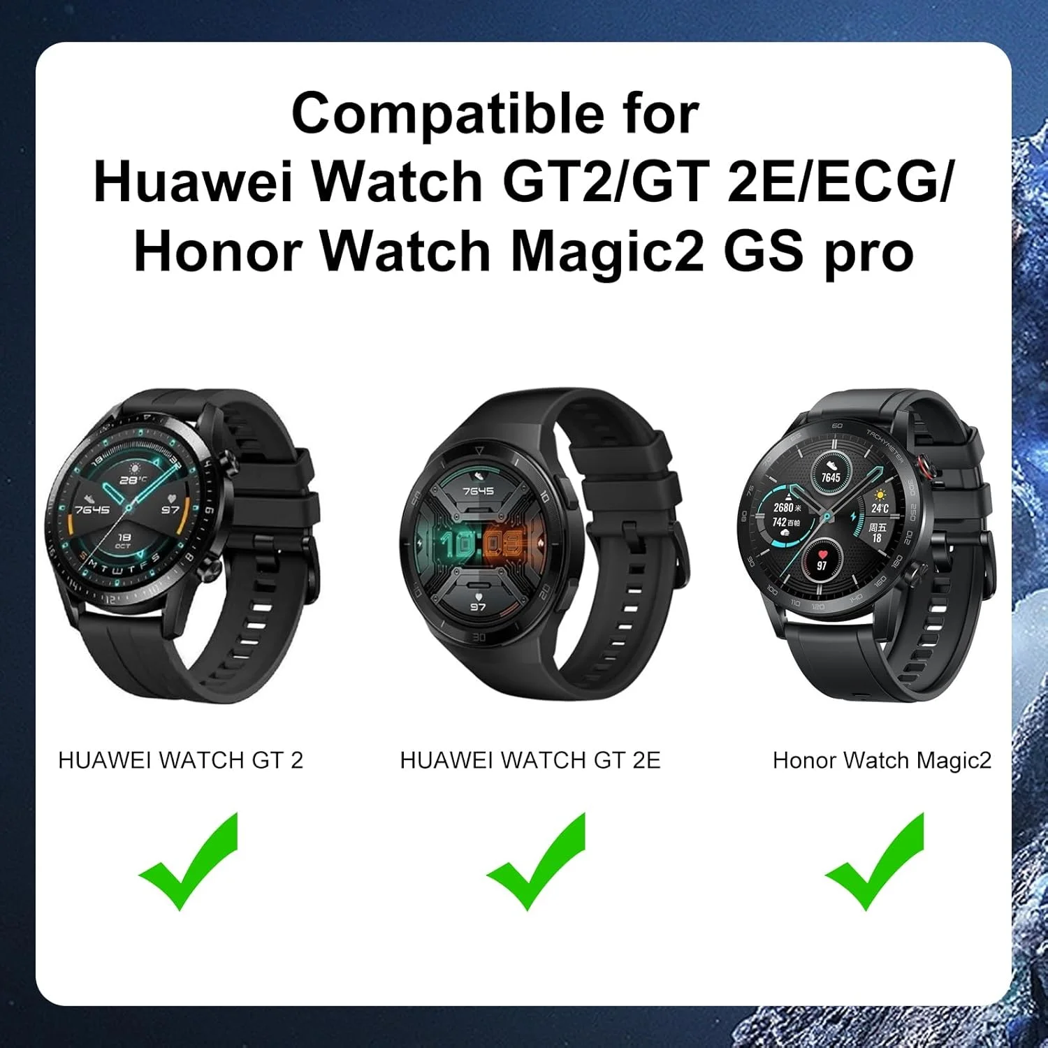 پایه شارژر USB مغناطیسی سریع T Tersely سازگار با ساعت هوشمند Huawei Watch GT2/GT 2E/ECG و Honor Watch Magic2 GS pro (مشکی)