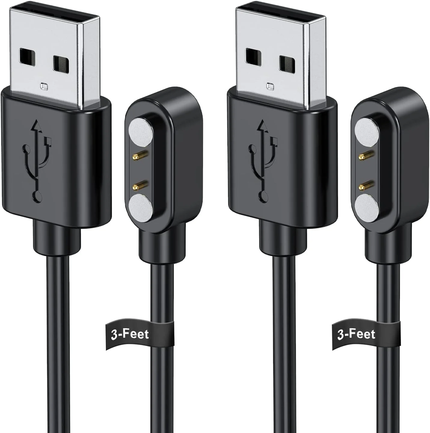 شارژر ساعت هوشمند برای YAMAY VeryFitPro، [2 عدد 1 متری] کابل شارژ USB مغناطیسی جایگزین برای ساعت SW021 SW023 Letsfit ID205L ID205U ID205S SW025 Uwatch 3S 3 2 2S