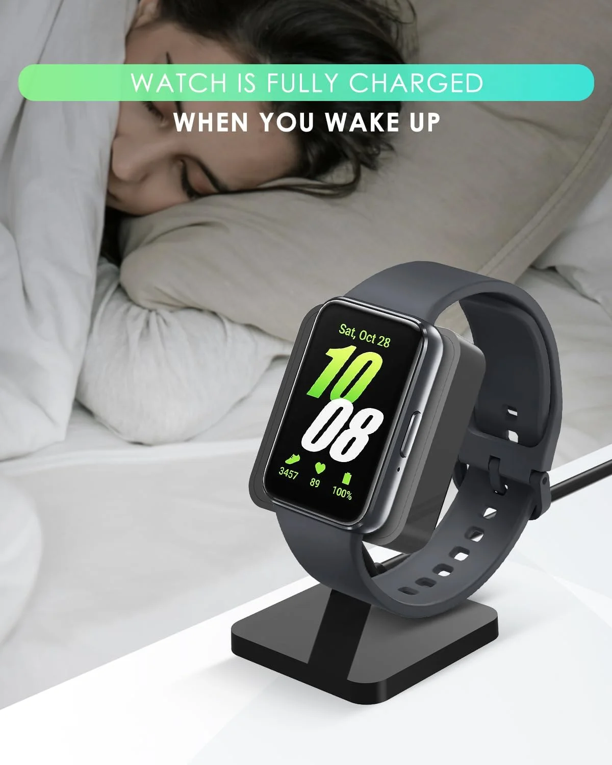 پایه شارژر ZORBES® برای Samsung Galaxy Fit 3، استند شارژ مغناطیسی، با کابل 1 متری، استند نگهدارنده شارژر رومیزی ساعت، برای ساعت هوشمند Galaxy Fit 3 پایه شارژر ZORBES® برای Samsung Galaxy Fit 3، استند شارژ مغناطیسی، با کابل 1 متری، استند نگهدارنده شارژر رومیزی ساعت، برای ساعت هوشمند Galaxy Fit 3
