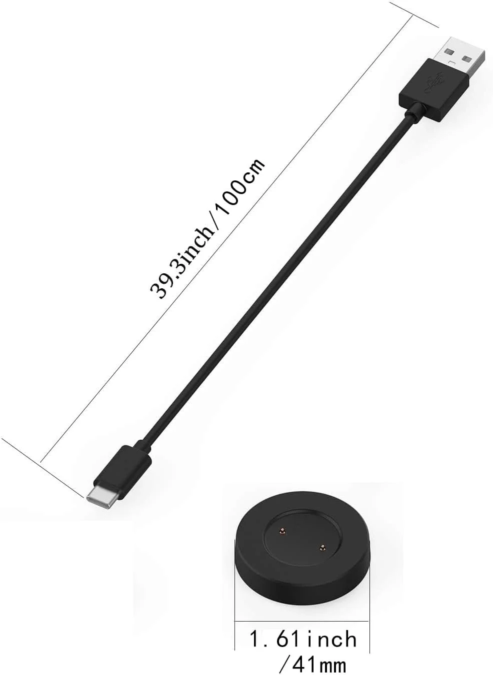 پایه شارژر USB مغناطیسی سریع T Tersely سازگار با ساعت هوشمند Huawei Watch GT2/GT 2E/ECG و Honor Watch Magic2 GS pro (مشکی)