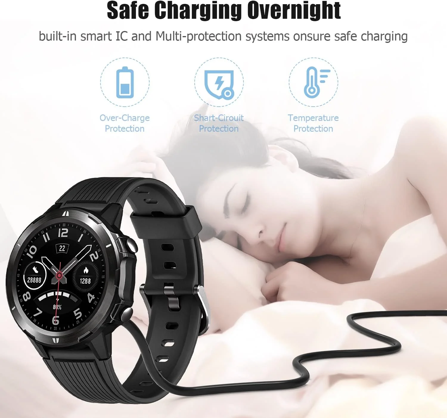 شارژر ساعت هوشمند برای YAMAY VeryFitPro، [2 عدد 1 متری] کابل شارژ USB مغناطیسی جایگزین برای ساعت SW021 SW023 Letsfit ID205L ID205U ID205S SW025 Uwatch 3S 3 2 2S