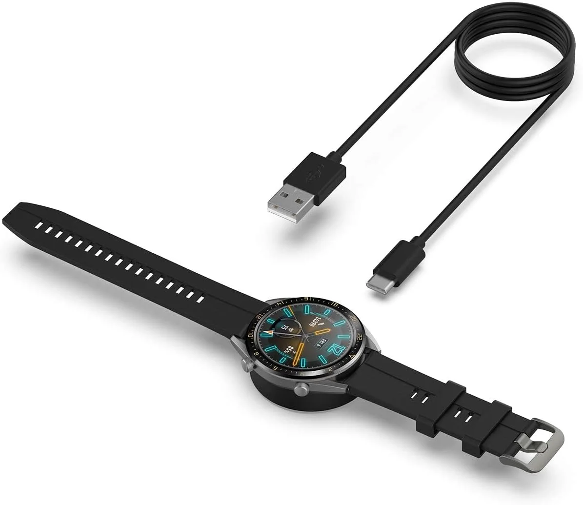 پایه شارژر USB مغناطیسی سریع T Tersely سازگار با ساعت هوشمند Huawei Watch GT2/GT 2E/ECG و Honor Watch Magic2 GS pro (مشکی)