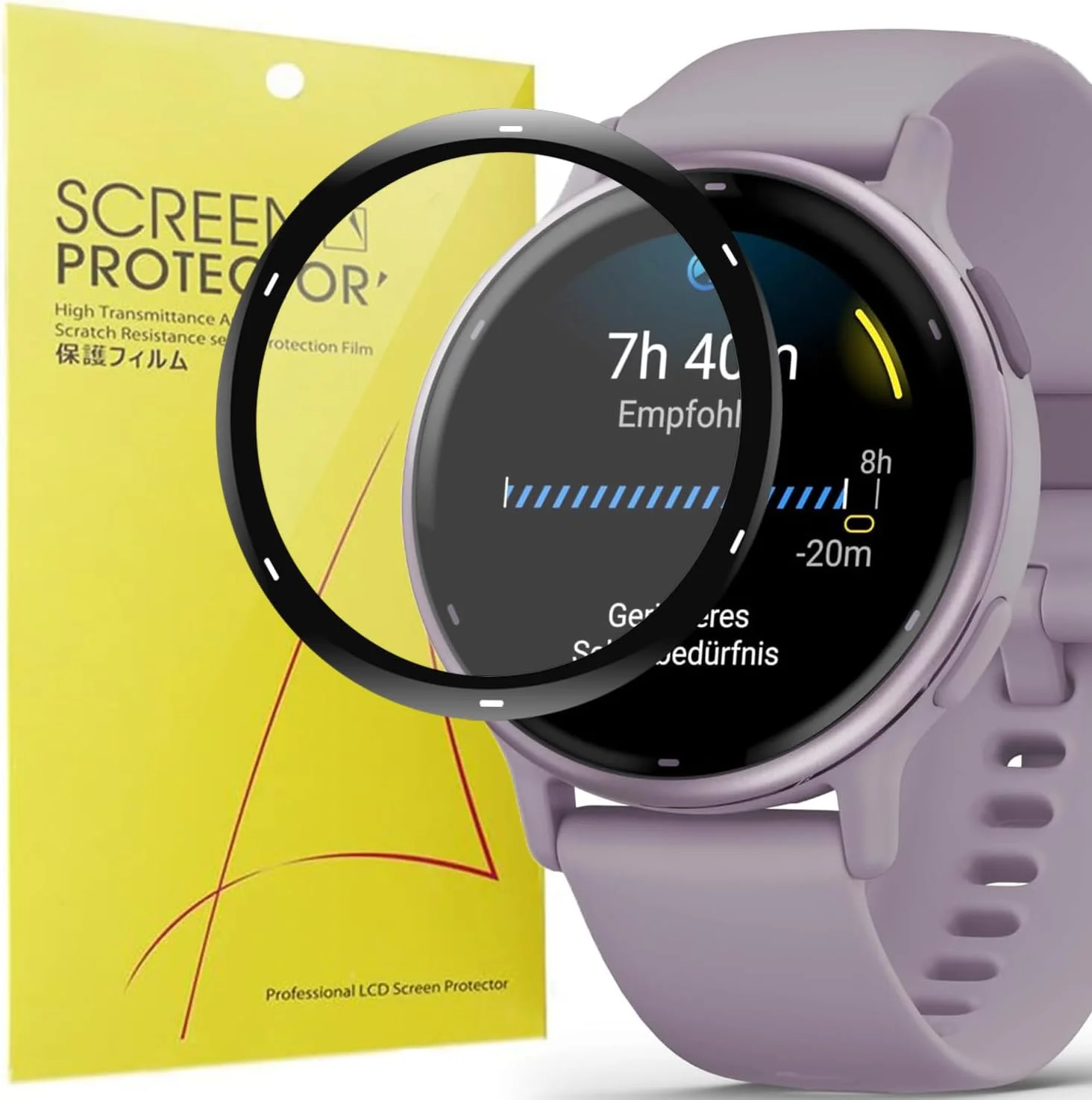 محافظ صفحه نمایش سازگار با ساعت هوشمند گارمین Vivoactive 5 AMOLED GPS، [بسته 3 عددی] محافظ صفحه نمایش نرم PET با پوشش کامل سه بعدی سازگار با ساعت هوشمند گارمین vívoactive 5