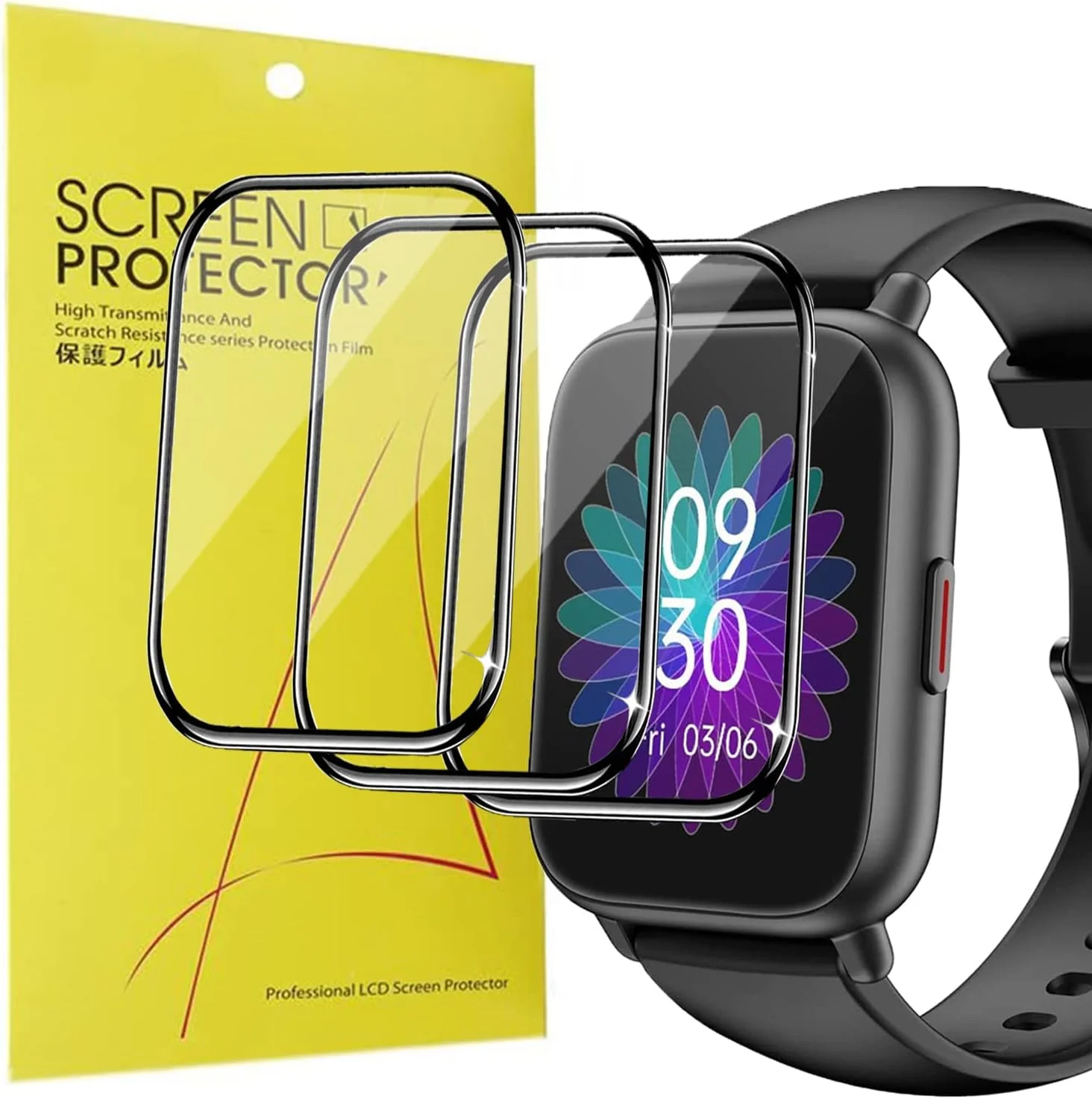 محافظ صفحه نمایش Blueshaweu سازگار با ساعت هوشمند Ruimen، محافظ صفحه نمایش TPU شفاف و انعطاف پذیر HD برای ساعت هوشمند Ruimen 1.69 اینچ (بسته 3 عددی)