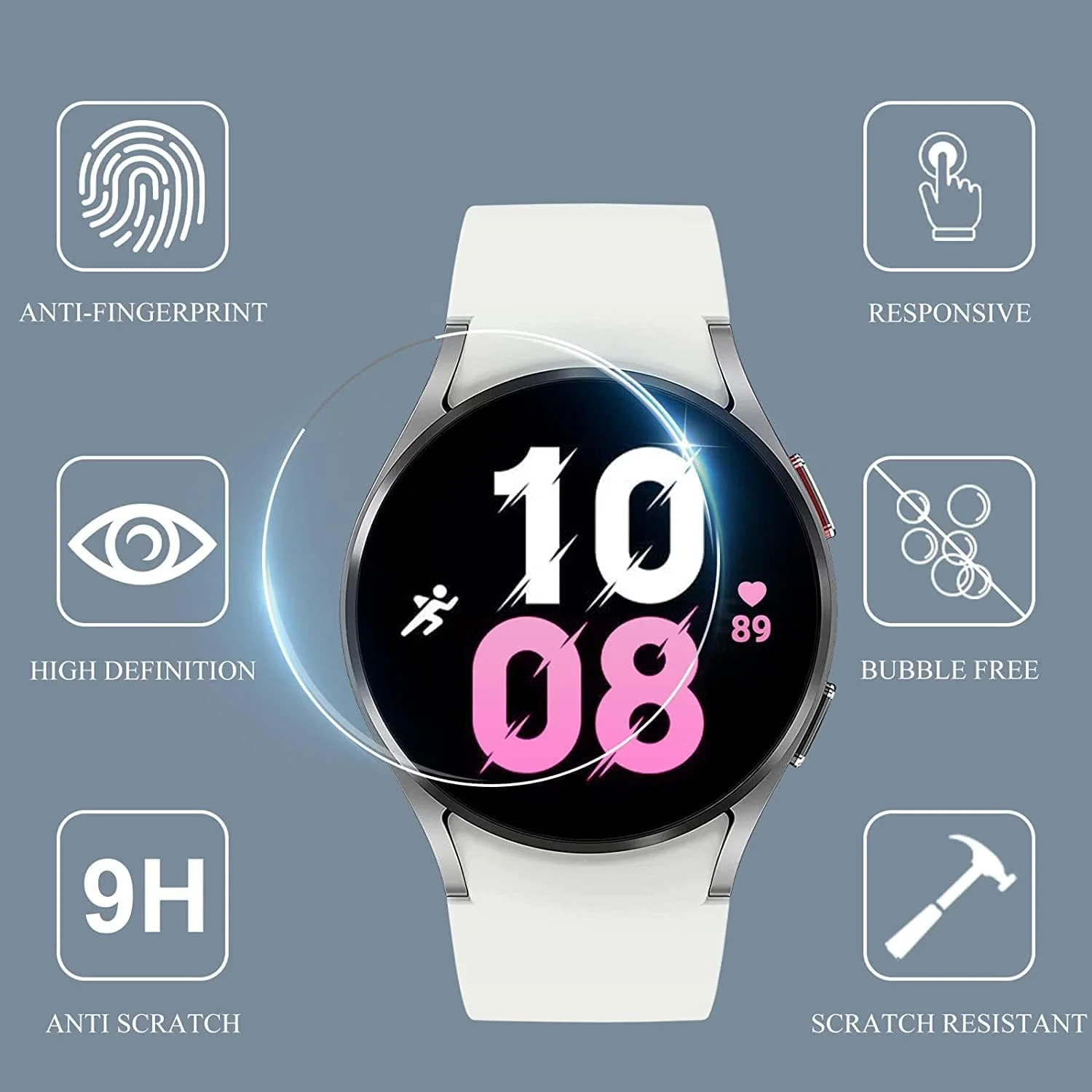 محافظ صفحه نمایش Blueshaweu سازگار با ساعت هوشمند مردانه Haulvean مدل K68 با صفحه نمایش 1.85 اینچی، محافظ صفحه شیشه ای حرارت دیده با سختی 9H [بسته 3 عددی] سازگار با ساعت هوشمند Haulvean K68 (HD)