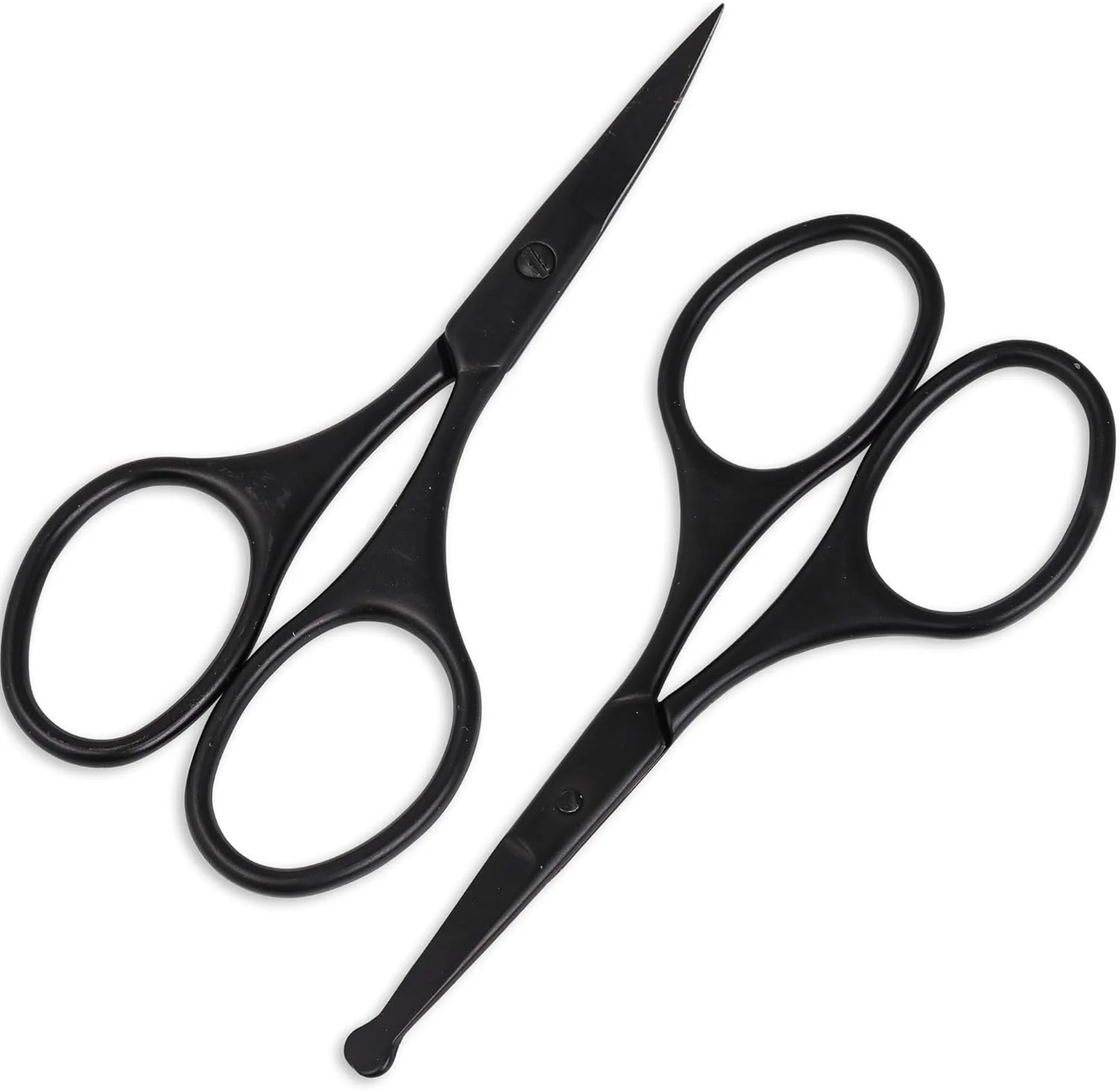 ست قیچی کوچک پیرایش موی صورت ESSBES برای مردان و زنان، مناسب ابرو، موی بینی، سبیل، ریش و مژه، دارای نوک ایمنی گرد و منحنی، 2 عددی ست قیچی کوچک پیرایش موی صورت ESSBES برای مردان و زنان، مناسب ابرو، موی بینی، سبیل، ریش و مژه، دارای نوک ایمنی گرد و منحنی، 2 عددی