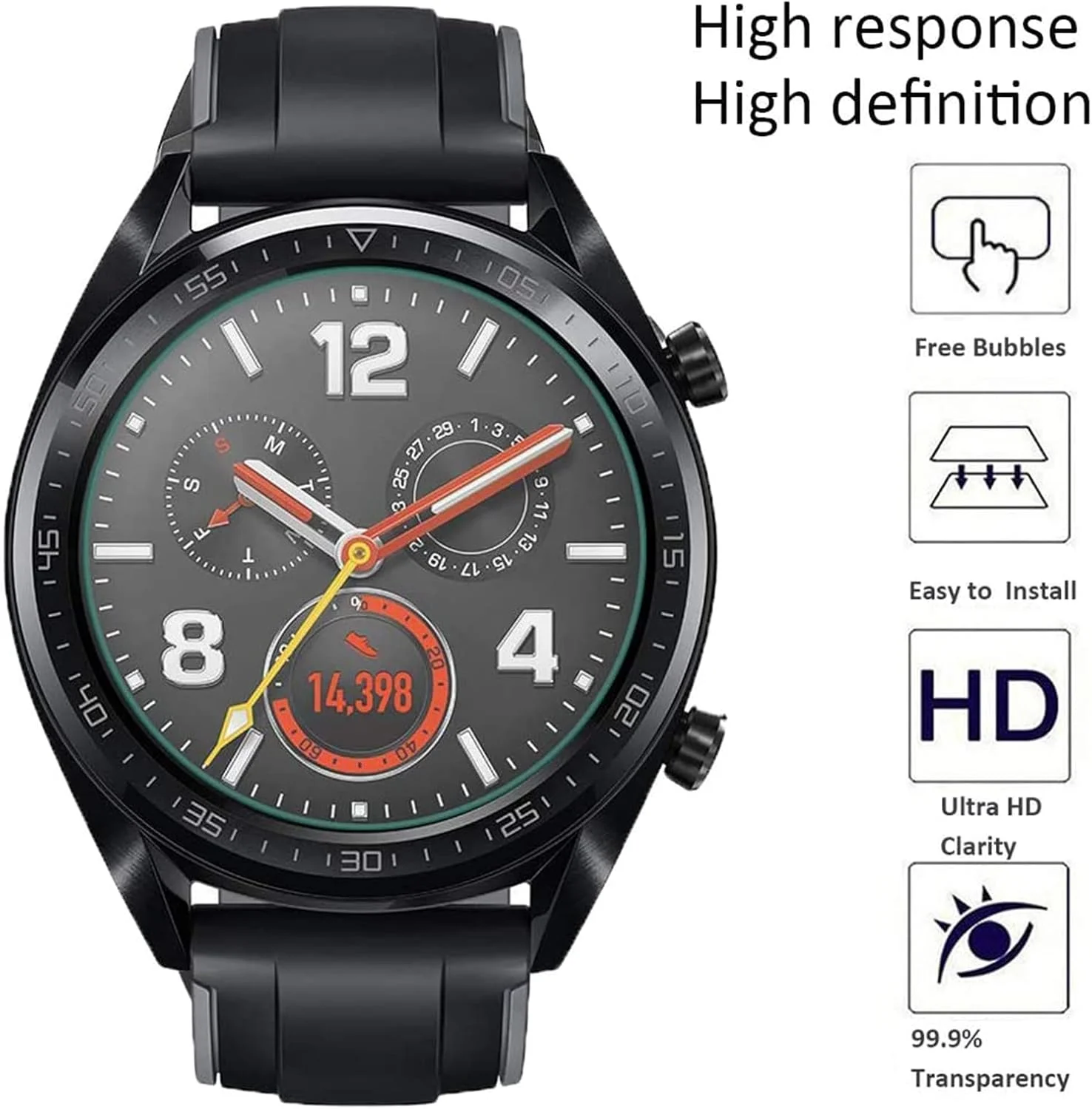 محافظ صفحه نمایش Blueshaweu سازگار با ساعت هوشمند مردانه DEKELIFE مدل AK75 با صفحه نمایش 1.43 اینچی، محافظ صفحه شیشه ای سخت با درجه سختی 9H [بسته 3 عددی] سازگار با ساعت هوشمند DEKELIFE AK75 (HD)