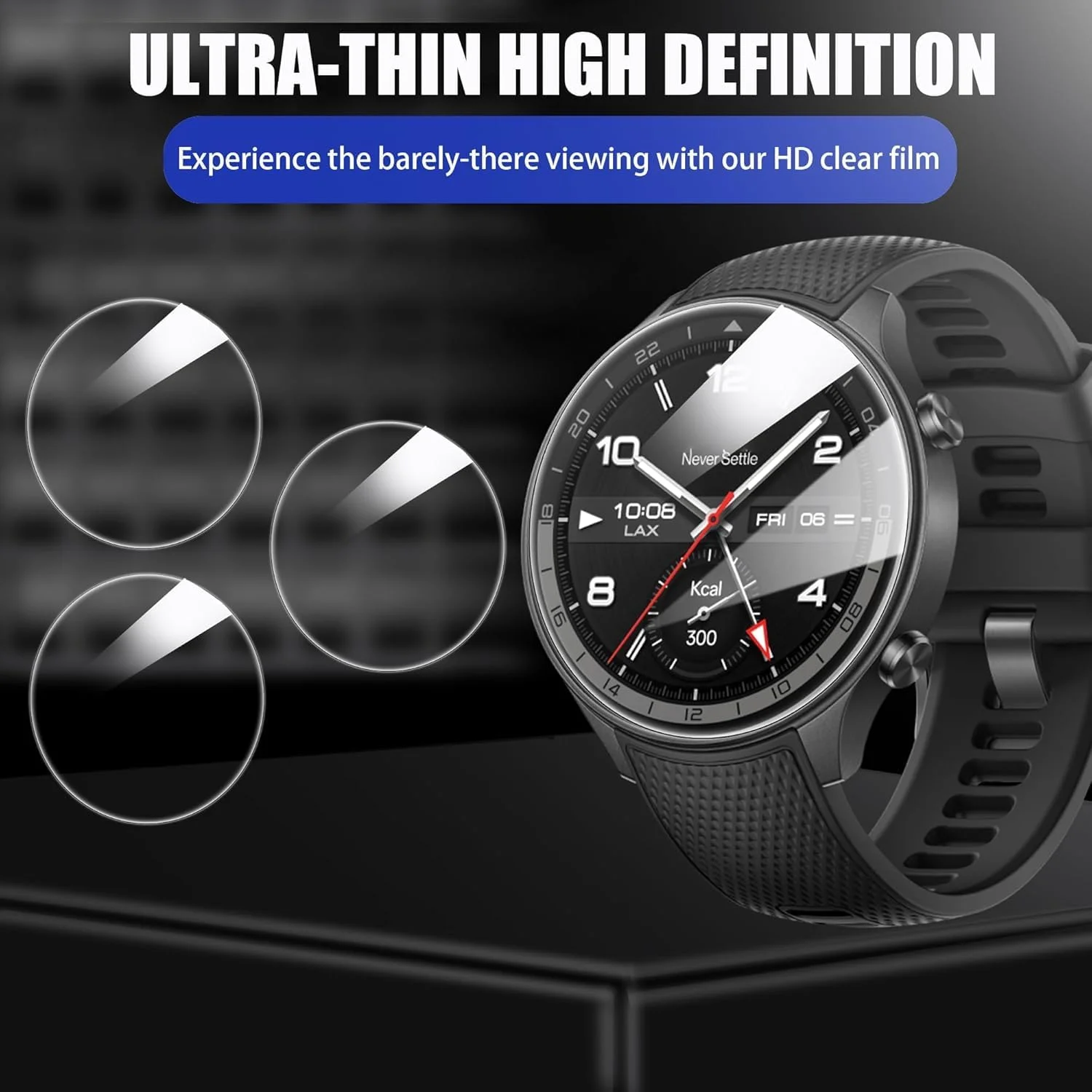 محافظ صفحه نمایش Blueshaweu سازگار با Ticwatch Atlas، [بسته 3 عددی] محافظ صفحه نمایش شیشه ای حرارت دیده 9H سازگار با ساعت هوشمند Ticwatch Atlas (بسته 3 عددی)