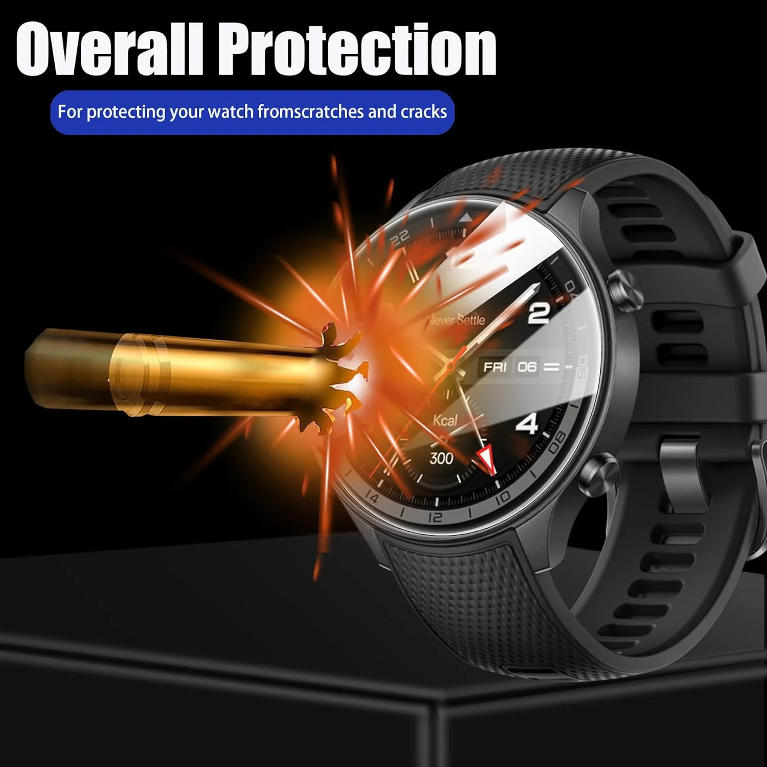 محافظ صفحه نمایش Blueshaweu سازگار با Ticwatch Atlas، [بسته 3 عددی] محافظ صفحه نمایش شیشه ای حرارت دیده 9H سازگار با ساعت هوشمند Ticwatch Atlas (بسته 3 عددی)