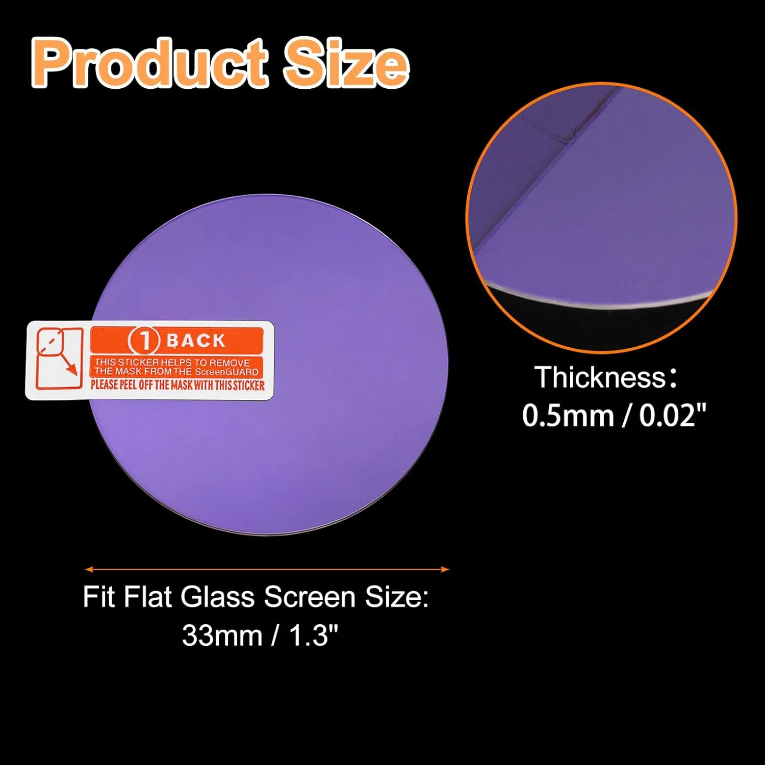 محافظ صفحه نمایش شیشه ای ساعت سورسیینگ مپ، 5 عدد، 33 میلی متر، شیشه حرارت دیده آلومینای بالا 9H، ضد نور آبی، HD، گرد، محافظ صفحه نمایش کریستالی ساعت هوشمند