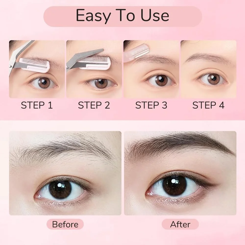 قیچی ابرو با شانه، قیچی ابرو 2 در 1 جدید و ارتقا یافته، تیغ ابرو منحنی استیل ضد زنگ ضد لغزش، هدیه لوازم آرایشی برای مردان و زنان (صورتی) قیچی ابرو با شانه، قیچی ابرو 2 در 1 جدید و ارتقا یافته، تیغ ابرو منحنی استیل ضد زنگ ضد لغزش، هدیه لوازم آرایشی برای مردان و زنان (صورتی)