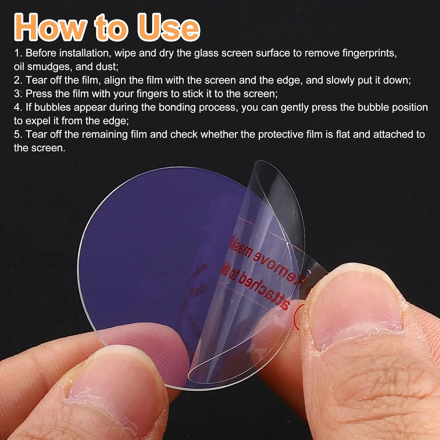 محافظ صفحه نمایش شیشه ای ساعت سورسیینگ مپ، 5 عدد، 33 میلی متر، شیشه حرارت دیده آلومینای بالا 9H، ضد نور آبی، HD، گرد، محافظ صفحه نمایش کریستالی ساعت هوشمند