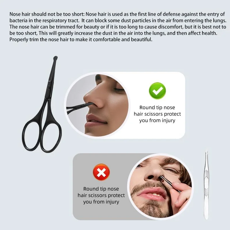 ست قیچی کوچک پیرایش موی صورت ESSBES برای مردان و زنان، مناسب ابرو، موی بینی، سبیل، ریش و مژه، دارای نوک ایمنی گرد و منحنی، 2 عددی ست قیچی کوچک پیرایش موی صورت ESSBES برای مردان و زنان، مناسب ابرو، موی بینی، سبیل، ریش و مژه، دارای نوک ایمنی گرد و منحنی، 2 عددی