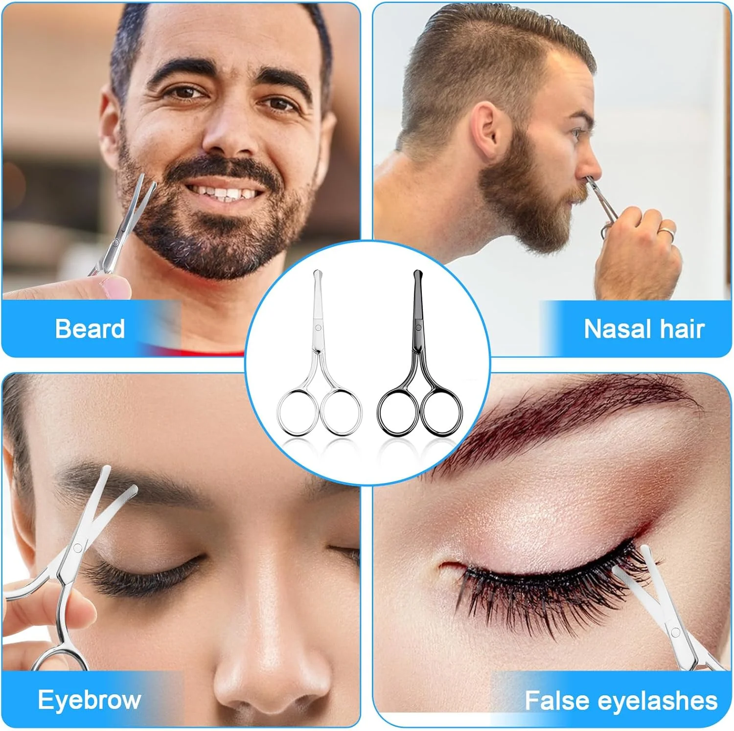 قیچی موی بینی Gjinxi بسته 2 عددی، قیچی ایمنی ابرو، موزن بینی برای مردان و زنان، قیچی با نوک گرد، موزن ابرو، قیچی کوچک مسافرتی برای اصلاح موهای صورت قیچی موی بینی Gjinxi بسته 2 عددی، قیچی ایمنی ابرو، موزن بینی برای مردان و زنان، قیچی با نوک گرد، موزن ابرو، قیچی کوچک مسافرتی برای اصلاح موهای صورت