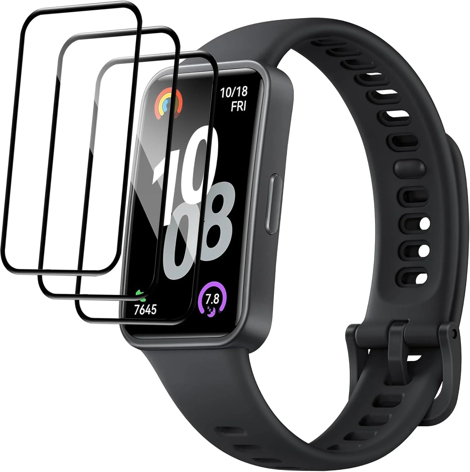محافظ صفحه نمایش مورمور [بسته 3 عددی] برای ساعت هوشمند HUAWEI Band 10، فیلم محافظ صفحه نمایش نرم PET ضد خش منحنی سه بعدی HD شفاف، [پوشش کامل] حساس به لمس
