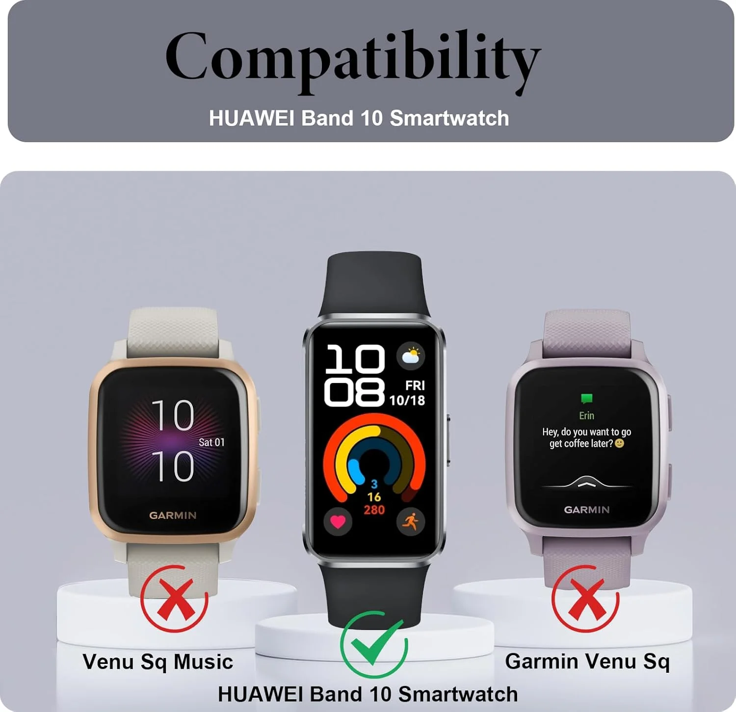 محافظ صفحه نمایش مورمور [بسته 3 عددی] برای ساعت هوشمند HUAWEI Band 10، فیلم محافظ صفحه نمایش نرم PET ضد خش منحنی سه بعدی HD شفاف، [پوشش کامل] حساس به لمس