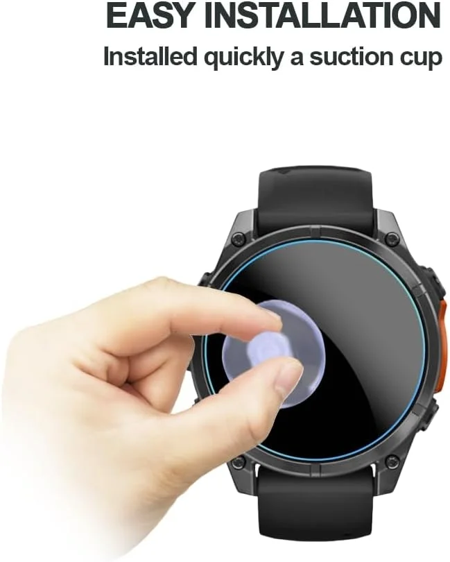 محافظ صفحه نمایش MIHENCE سازگار با ساعت هوشمند Garmin Fenix 8 47 mm، فیلم شیشه ای حرارت دیده 9H ضد خش سازگار با ساعت هوشمند Fenix 8 47 mm AMOLED (بسته 3 عددی)