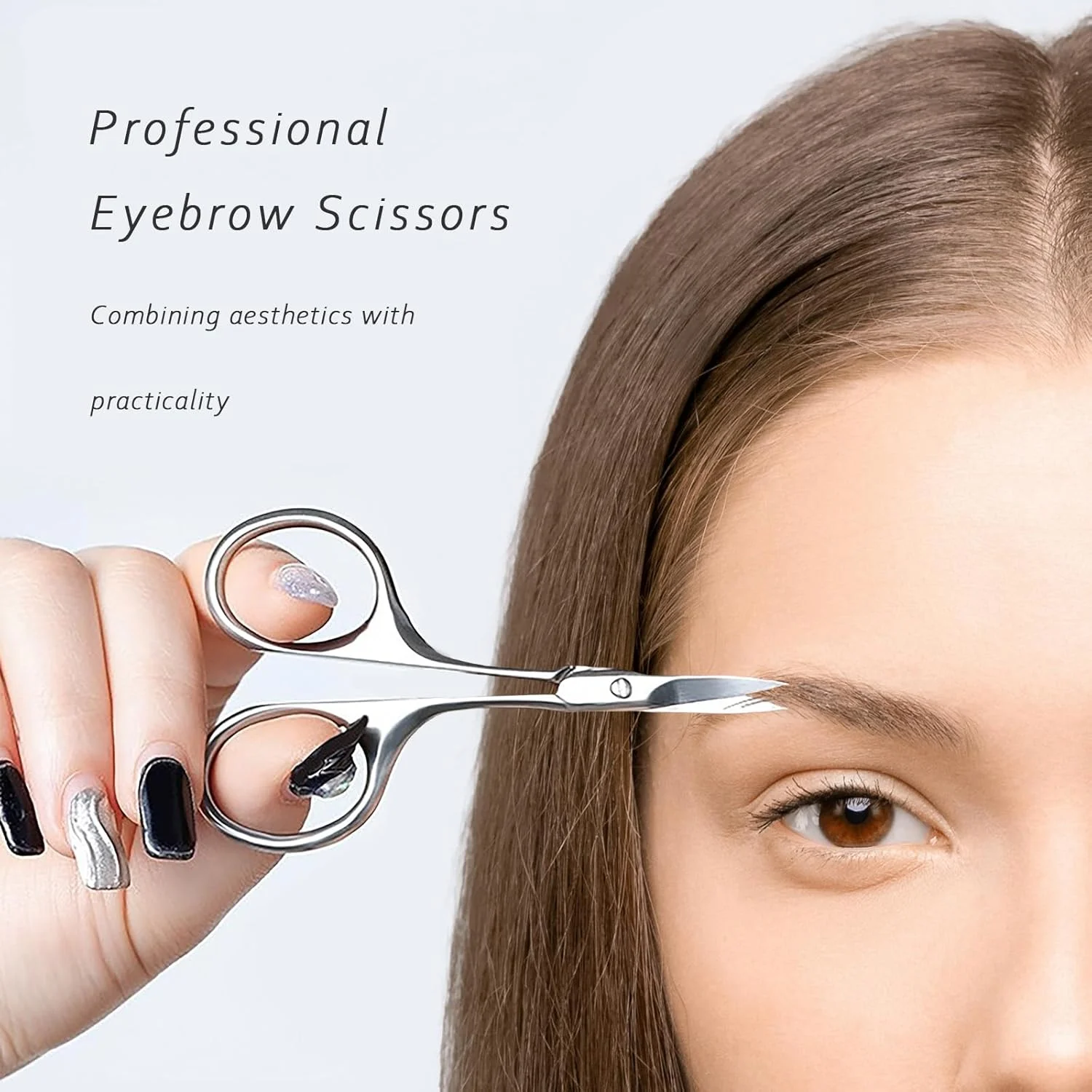 قیچی پیرایش موی صورت 2 عددی برای آقایان و بانوان، ابرو، موی بینی، سبیل، ریش، مژه، کیت اصلاح گوش - قیچی های نوک گرد و منحنی ایمن (نقره ای) قیچی پیرایش موی صورت 2 عددی برای آقایان و بانوان، ابرو، موی بینی، سبیل، ریش، مژه، کیت اصلاح گوش - قیچی های نوک گرد و منحنی ایمن (نقره ای)