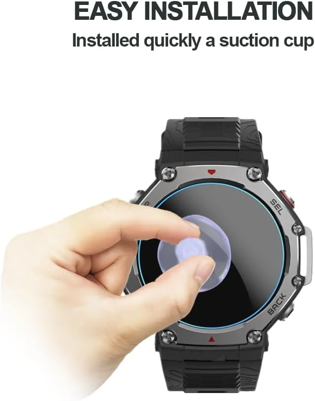 محافظ صفحه نمایش MIHENCE سازگار با Amazfit T-Rex 3 / T-Rex 3 Pro 48mm، فیلم محافظ شیشه ای حرارت دیده 9H برای ساعت هوشمند T-Rex 3/3 Pro 48mm (3 عدد)