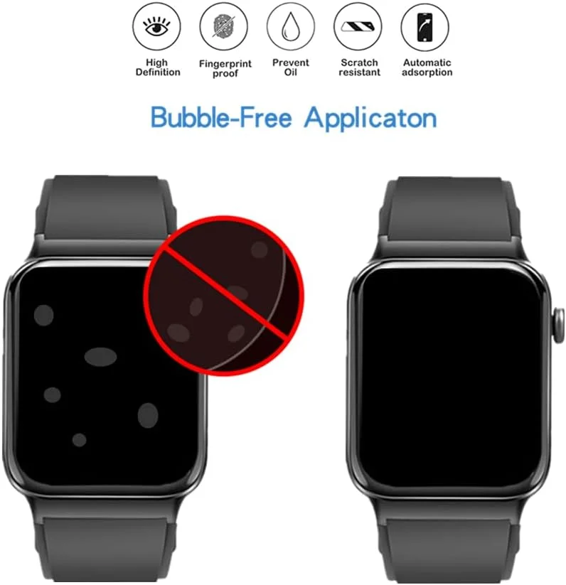 محافظ صفحه نمایش MIHENCE برای ساعت هوشمند T50S با صفحه نمایش 1.85 اینچی، محافظ صفحه نمایش TPU HD سازگار با uaue T50S / VKROBAG T50S / Donerton T50H ساعت هوشمند 1.85 اینچی [بسته 6 عددی]