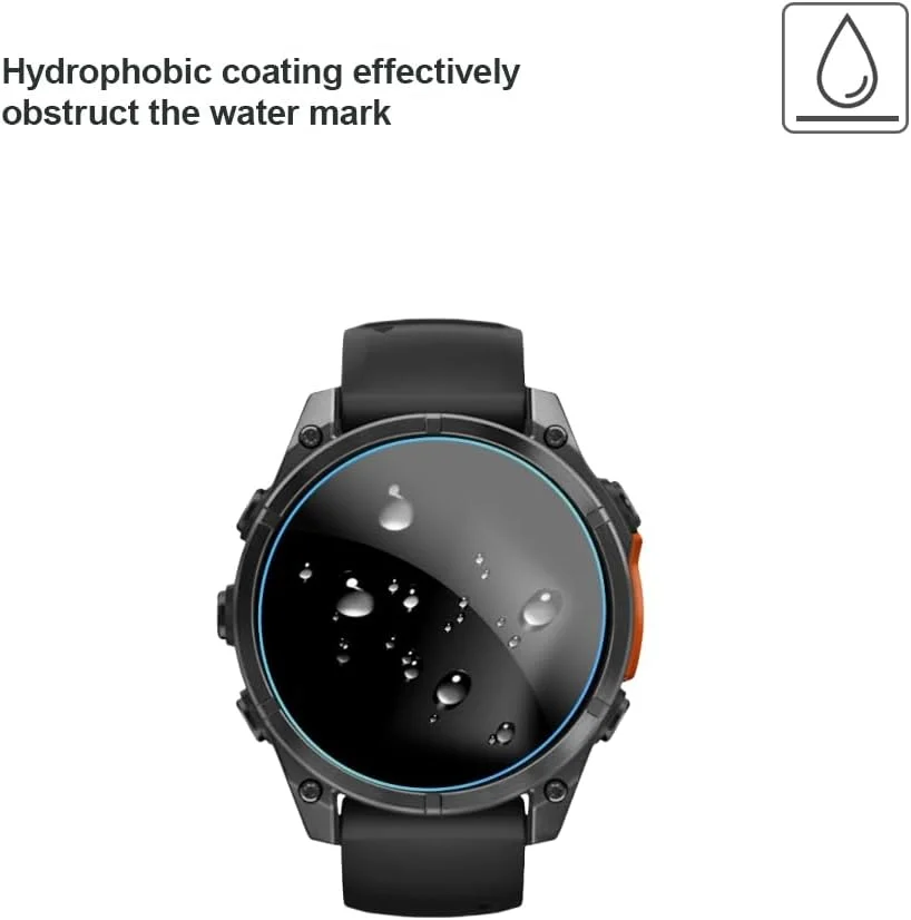 محافظ صفحه نمایش MIHENCE سازگار با ساعت هوشمند Garmin Fenix 8 47 mm، فیلم شیشه ای حرارت دیده 9H ضد خش سازگار با ساعت هوشمند Fenix 8 47 mm AMOLED (بسته 3 عددی)