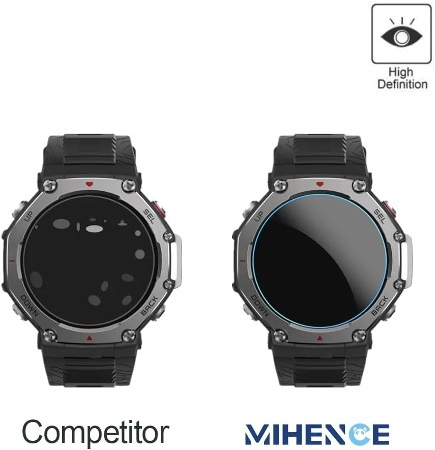 محافظ صفحه نمایش MIHENCE سازگار با Amazfit T-Rex 3 / T-Rex 3 Pro 48mm، فیلم محافظ شیشه ای حرارت دیده 9H برای ساعت هوشمند T-Rex 3/3 Pro 48mm (3 عدد)