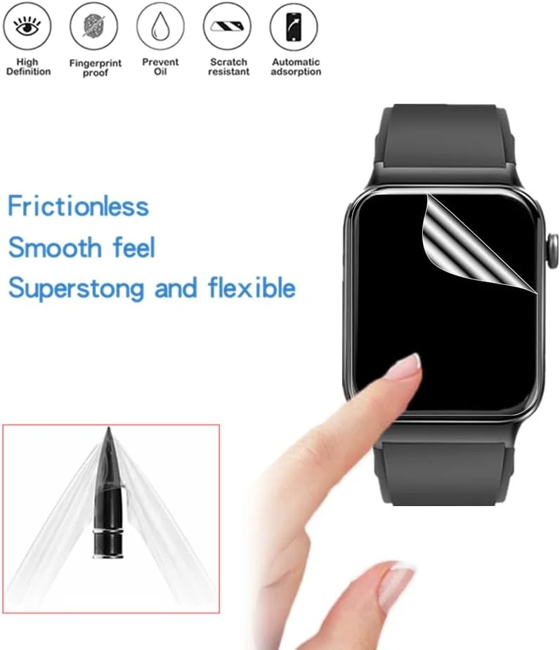 محافظ صفحه نمایش MIHENCE برای ساعت هوشمند T50S با صفحه نمایش 1.85 اینچی، محافظ صفحه نمایش TPU HD سازگار با uaue T50S / VKROBAG T50S / Donerton T50H ساعت هوشمند 1.85 اینچی [بسته 6 عددی]