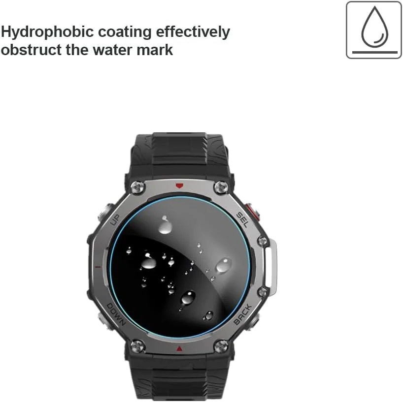 محافظ صفحه نمایش MIHENCE سازگار با Amazfit T-Rex 3 / T-Rex 3 Pro 48mm، فیلم محافظ شیشه ای حرارت دیده 9H برای ساعت هوشمند T-Rex 3/3 Pro 48mm (3 عدد)