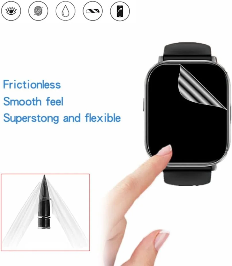 محافظ صفحه نمایش MIHENCE سازگار با ساعت هوشمند ganopterygon 2.01 اینچی مدل G128، فیلم محافظ TPU HD سازگار با ساعت هوشمند 2.01 اینچی G128 (6 عدد)