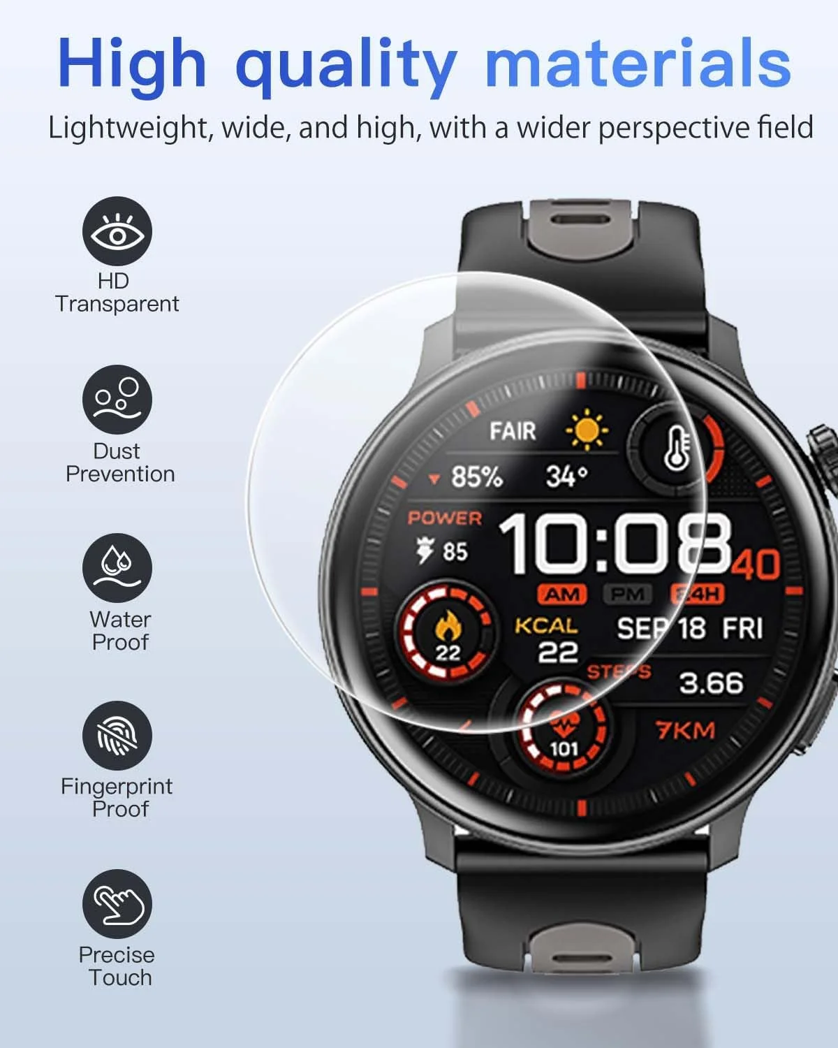 محافظ صفحه نمایش YAJOJO، بسته 2 عددی، برای ساعت هوشمند Mingdaln S666 1.43 اینچی، محافظ صفحه نمایش TPU نرم برای Mingdaln S666 1.43 اینچی، فیلم محافظ TPU HD انعطاف پذیر، بدون حباب، شفاف HD، حساس به لمس محافظ صفحه نمایش YAJOJO، بسته 2 عددی، برای ساعت هوشمند Mingdaln S666 1.43 اینچی، محافظ صفحه نمایش TPU نرم برای Mingdaln S666 1.43 اینچی، فیلم محافظ TPU HD انعطاف پذیر، بدون حباب، شفاف HD، حساس به لمس