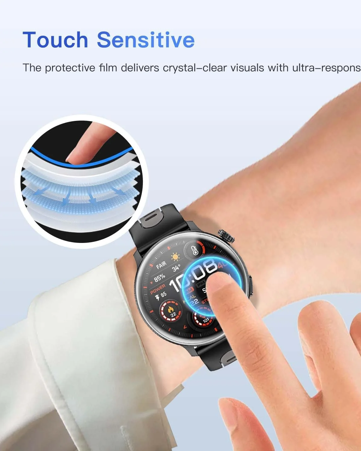 محافظ صفحه نمایش YAJOJO، بسته 2 عددی، برای ساعت هوشمند Mingdaln S666 1.43 اینچی، محافظ صفحه نمایش TPU نرم برای Mingdaln S666 1.43 اینچی، فیلم محافظ TPU HD انعطاف پذیر، بدون حباب، شفاف HD، حساس به لمس محافظ صفحه نمایش YAJOJO، بسته 2 عددی، برای ساعت هوشمند Mingdaln S666 1.43 اینچی، محافظ صفحه نمایش TPU نرم برای Mingdaln S666 1.43 اینچی، فیلم محافظ TPU HD انعطاف پذیر، بدون حباب، شفاف HD، حساس به لمس