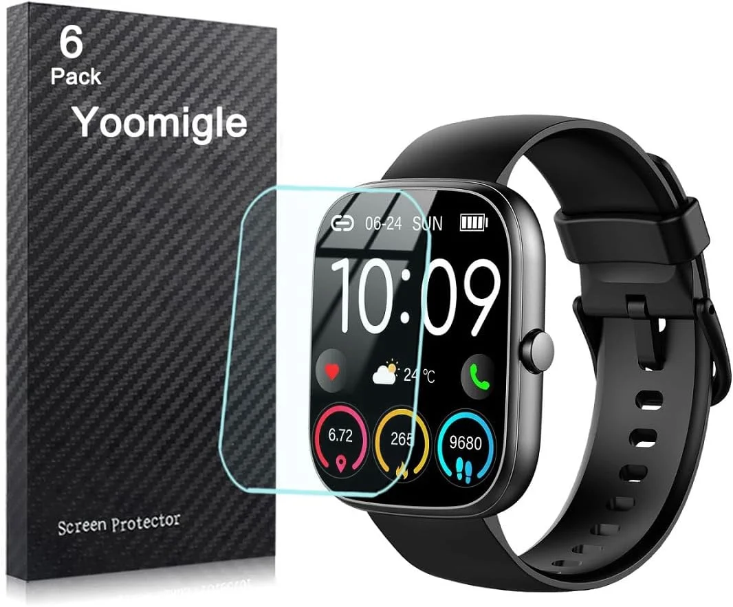 محافظ صفحه نمایش ساعت هوشمند یومیگل، سازگار با Uaue T60 1.91 اینچ (بسته 6 عددی)، سازگار با ساعت هوشمند CASCHO T60 1.91 اینچ، محافظ صفحه نمایش شفاف HD ضد خش