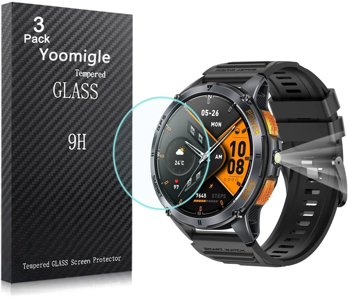محافظ صفحه نمایش شیشه ای تمپرد سازگار با ساعت هوشمند Joautrial K67 Pro با صفحه نمایش 1.43 اینچی و Gloryfit K67Pro 1.43 اینچی، بسته 3 عددی، شیشه محافظ صفحه نمایش ساعت هوشمند 9H 0.3MM ضد خش محافظ صفحه نمایش شیشه ای تمپرد سازگار با ساعت هوشمند Joautrial K67 Pro با صفحه نمایش 1.43 اینچی و Gloryfit K67Pro 1.43 اینچی، بسته 3 عددی، شیشه محافظ صفحه نمایش ساعت هوشمند 9H 0.3MM ضد خش