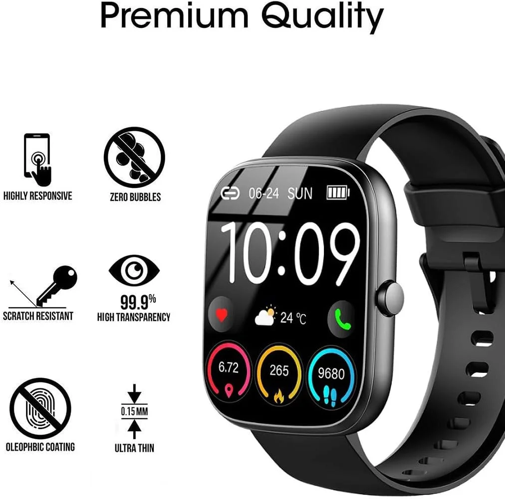 محافظ صفحه نمایش ساعت هوشمند یومیگل، سازگار با Uaue T60 1.91 اینچ (بسته 6 عددی)، سازگار با ساعت هوشمند CASCHO T60 1.91 اینچ، محافظ صفحه نمایش شفاف HD ضد خش