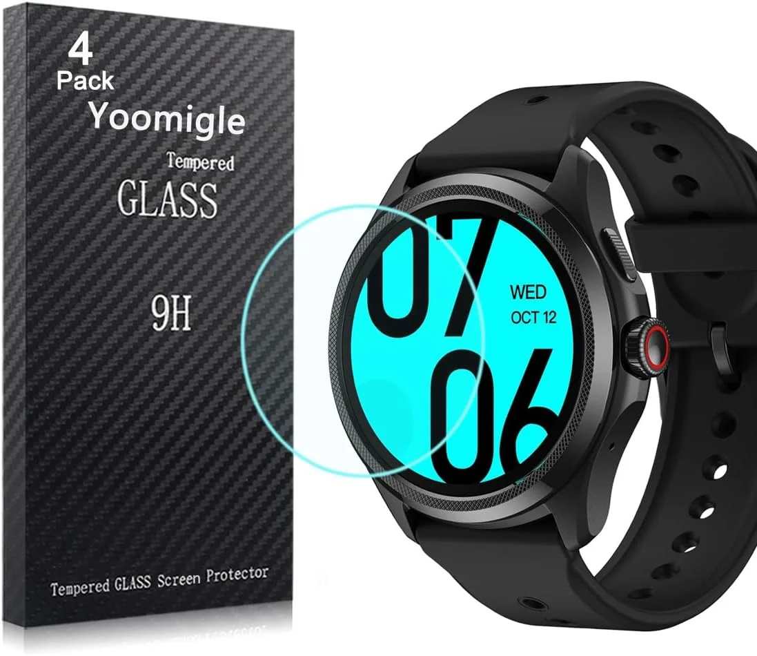 محافظ صفحه نمایش شیشه ای تمپرد سازگار با Ticwatch Pro 5، بسته 4 عددی، ضد خش، ضد اثر انگشت و بدون حباب محافظ صفحه نمایش شیشه ای تمپرد سازگار با Ticwatch Pro 5، بسته 4 عددی، ضد خش، ضد اثر انگشت و بدون حباب