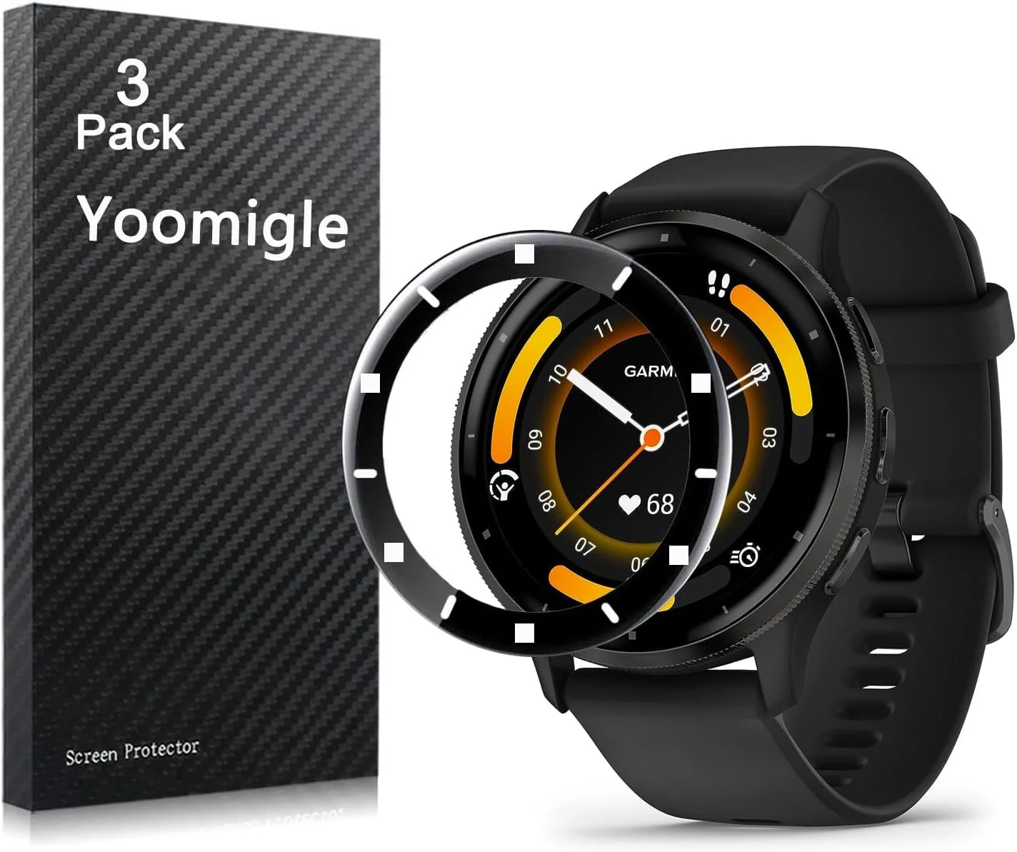 محافظ صفحه نمایش سازگار با ساعت هوشمند Garmin Venu 3، پوشش کامل سه بعدی ضد خش