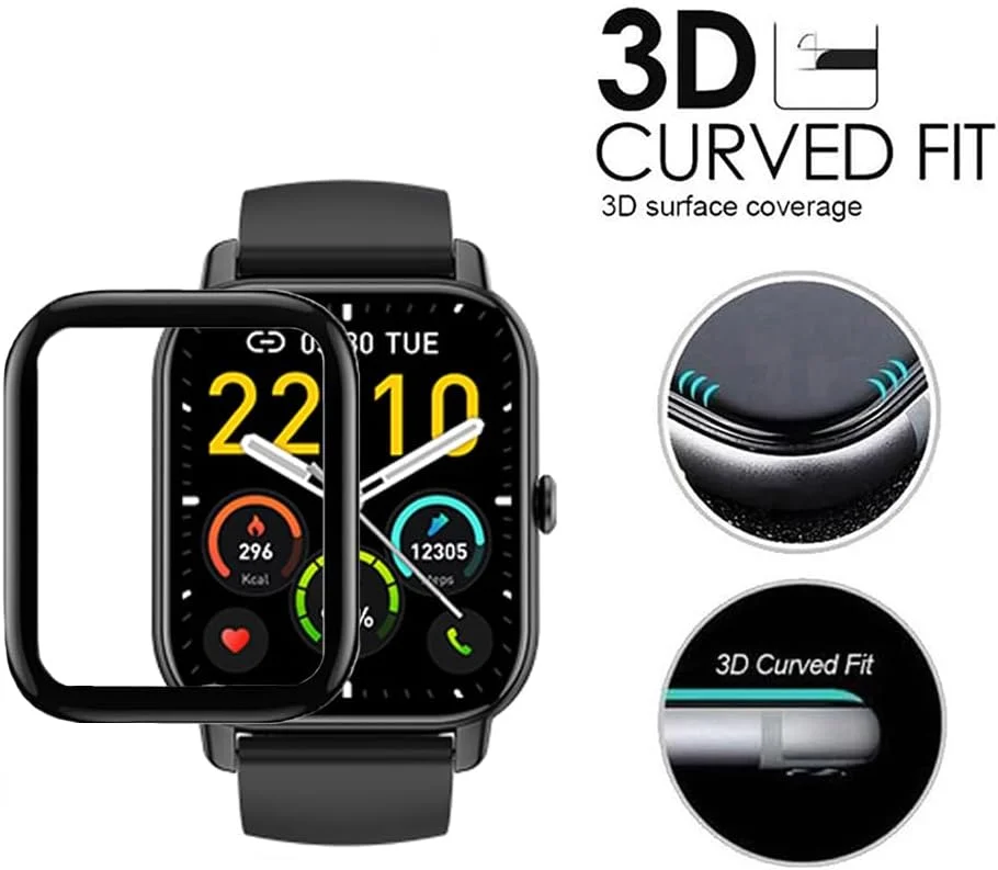محافظ صفحه نمایش ساعت هوشمند یومیگل سازگار با Nerunsa P66D 1.85 اینچ (بسته 3 عددی)، سازگار با Aptkdoe P66D 1.85 اینچ، پوشش کامل سه بعدی ضد خش