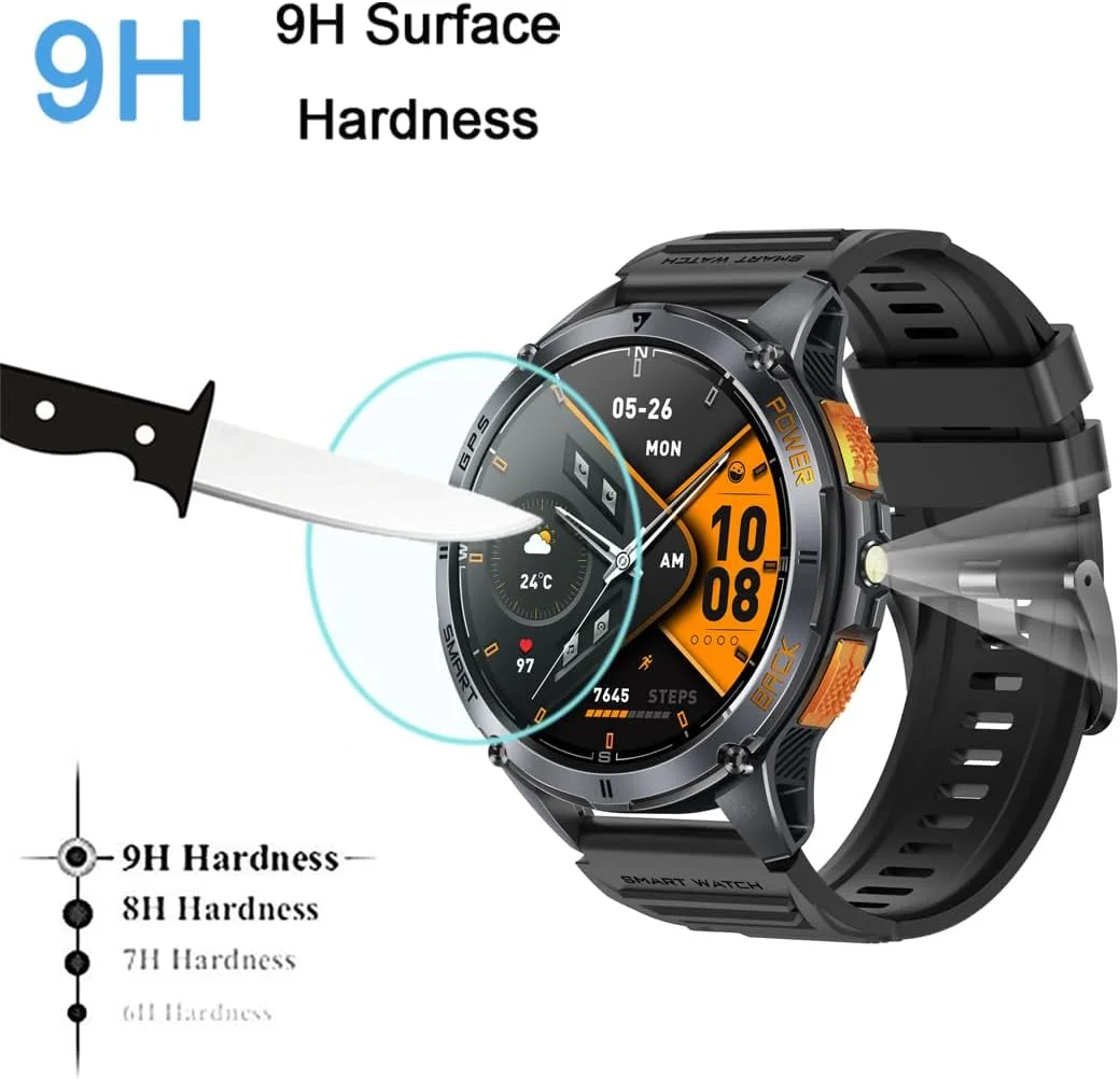 محافظ صفحه نمایش شیشه ای تمپرد سازگار با ساعت هوشمند Joautrial K67 Pro با صفحه نمایش 1.43 اینچی و Gloryfit K67Pro 1.43 اینچی، بسته 3 عددی، شیشه محافظ صفحه نمایش ساعت هوشمند 9H 0.3MM ضد خش محافظ صفحه نمایش شیشه ای تمپرد سازگار با ساعت هوشمند Joautrial K67 Pro با صفحه نمایش 1.43 اینچی و Gloryfit K67Pro 1.43 اینچی، بسته 3 عددی، شیشه محافظ صفحه نمایش ساعت هوشمند 9H 0.3MM ضد خش