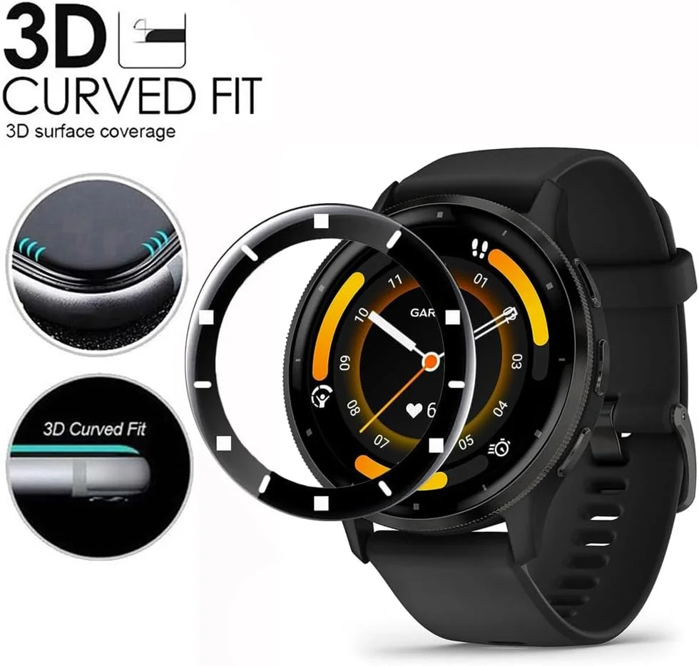 محافظ صفحه نمایش سازگار با ساعت هوشمند Garmin Venu 3، پوشش کامل سه بعدی ضد خش محافظ صفحه نمایش سازگار با ساعت هوشمند Garmin Venu 3، پوشش کامل سه بعدی ضد خش