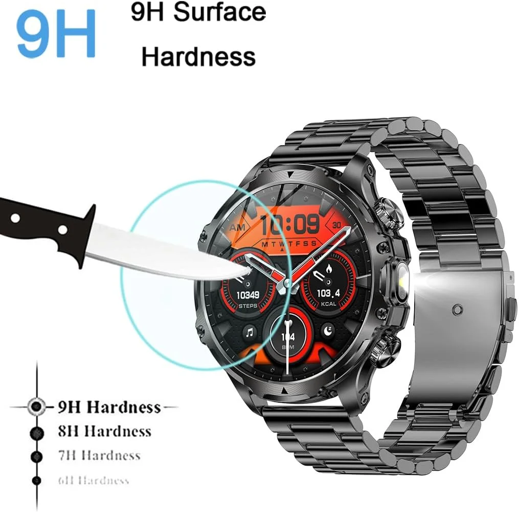 محافظ صفحه نمایش شیشه ای حرارت دیده یومایگل سازگار با ساعت هوشمند HIRREO AK75 Pro با صفحه نمایش 1.85 اینچی، سازگار با ساعت هوشمند LIGE FV15 1.85 اینچی، محافظ صفحه نمایش شیشه ای 9H 0.3MM ضد خش (3 عدد)