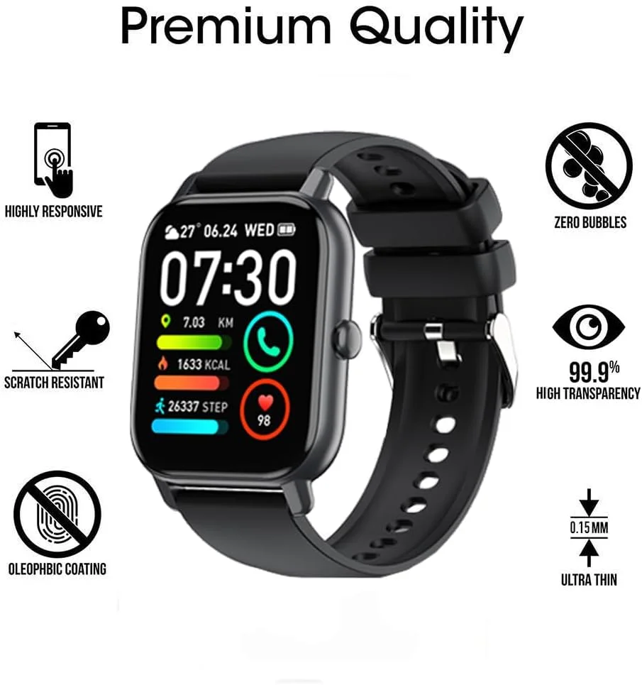 محافظ صفحه نمایش ساعت هوشمند یومیگل سازگار با Nerunsa P66D 1.85 اینچ (بسته 3 عددی)، سازگار با Aptkdoe P66D 1.85 اینچ، پوشش کامل سه بعدی ضد خش