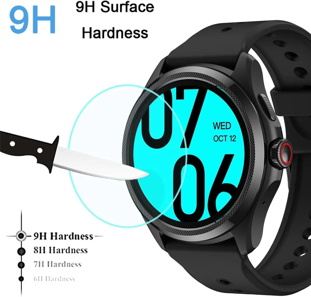 محافظ صفحه نمایش شیشه ای تمپرد سازگار با Ticwatch Pro 5، بسته 4 عددی، ضد خش، ضد اثر انگشت و بدون حباب محافظ صفحه نمایش شیشه ای تمپرد سازگار با Ticwatch Pro 5، بسته 4 عددی، ضد خش، ضد اثر انگشت و بدون حباب