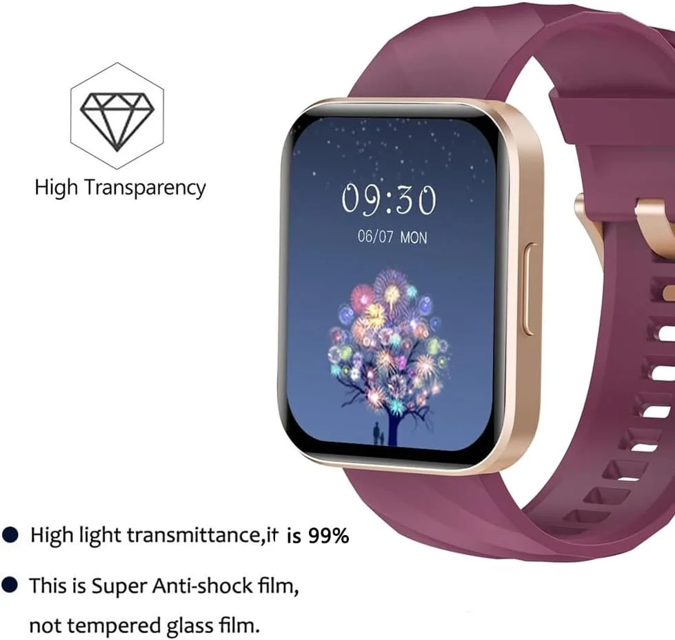 محافظ صفحه نمایش ساعت هوشمند یومیگل سازگار با RUIMEN D1 1.85 اینچ (بسته 6 عددی) مناسب برای ساعت هوشمند GloryFit D1 1.85 اینچ، پوشش محافظ صفحه نمایش شفاف HD ضد خش محافظ صفحه نمایش ساعت هوشمند یومیگل سازگار با RUIMEN D1 1.85 اینچ (بسته 6 عددی) مناسب برای ساعت هوشمند GloryFit D1 1.85 اینچ، پوشش محافظ صفحه نمایش شفاف HD ضد خش