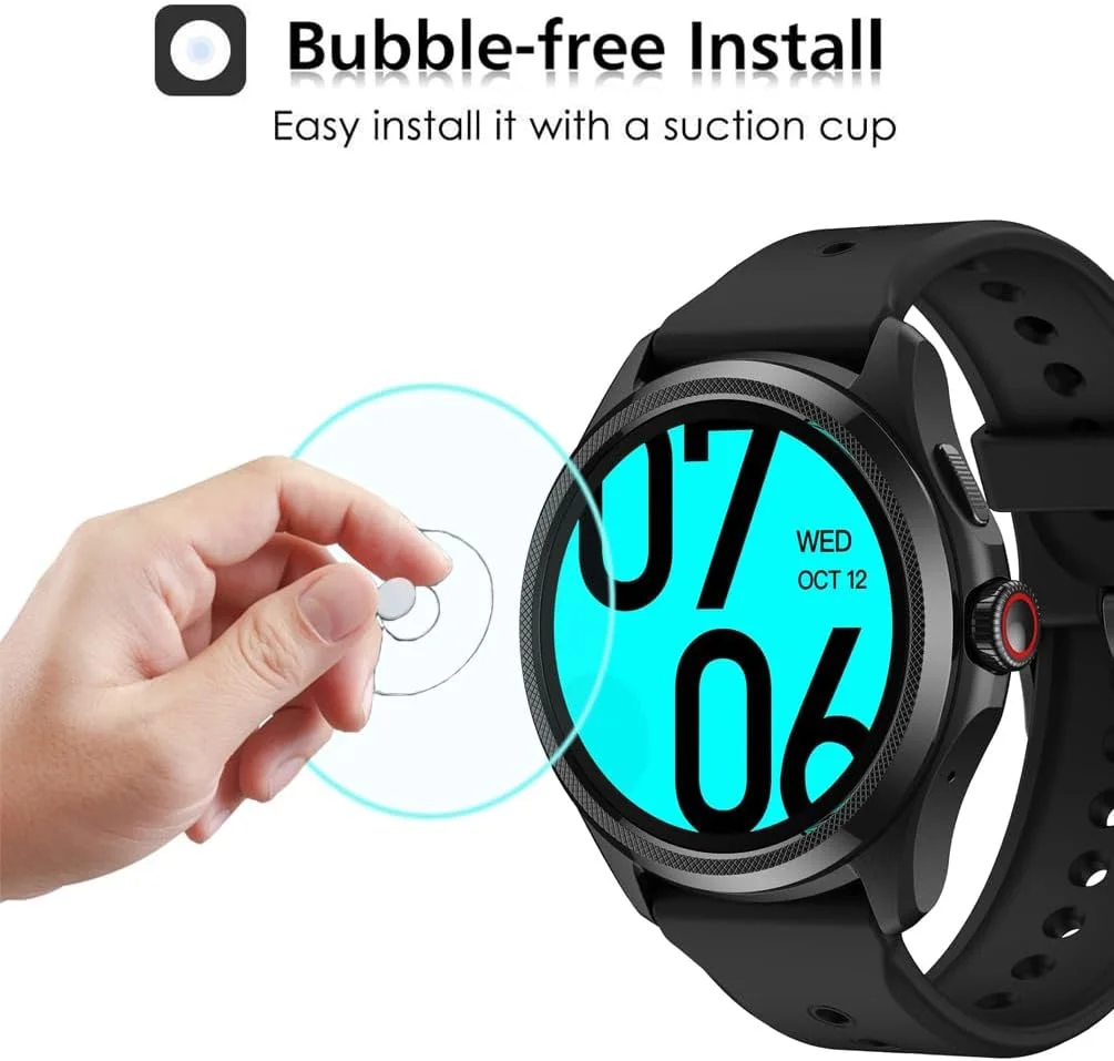 محافظ صفحه نمایش شیشه ای تمپرد سازگار با Ticwatch Pro 5، بسته 4 عددی، ضد خش، ضد اثر انگشت و بدون حباب محافظ صفحه نمایش شیشه ای تمپرد سازگار با Ticwatch Pro 5، بسته 4 عددی، ضد خش، ضد اثر انگشت و بدون حباب