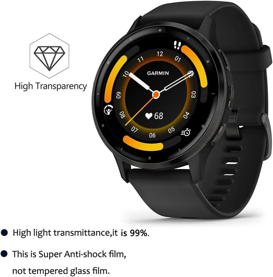 محافظ صفحه نمایش سازگار با ساعت هوشمند Garmin Venu 3، پوشش کامل سه بعدی ضد خش محافظ صفحه نمایش سازگار با ساعت هوشمند Garmin Venu 3، پوشش کامل سه بعدی ضد خش
