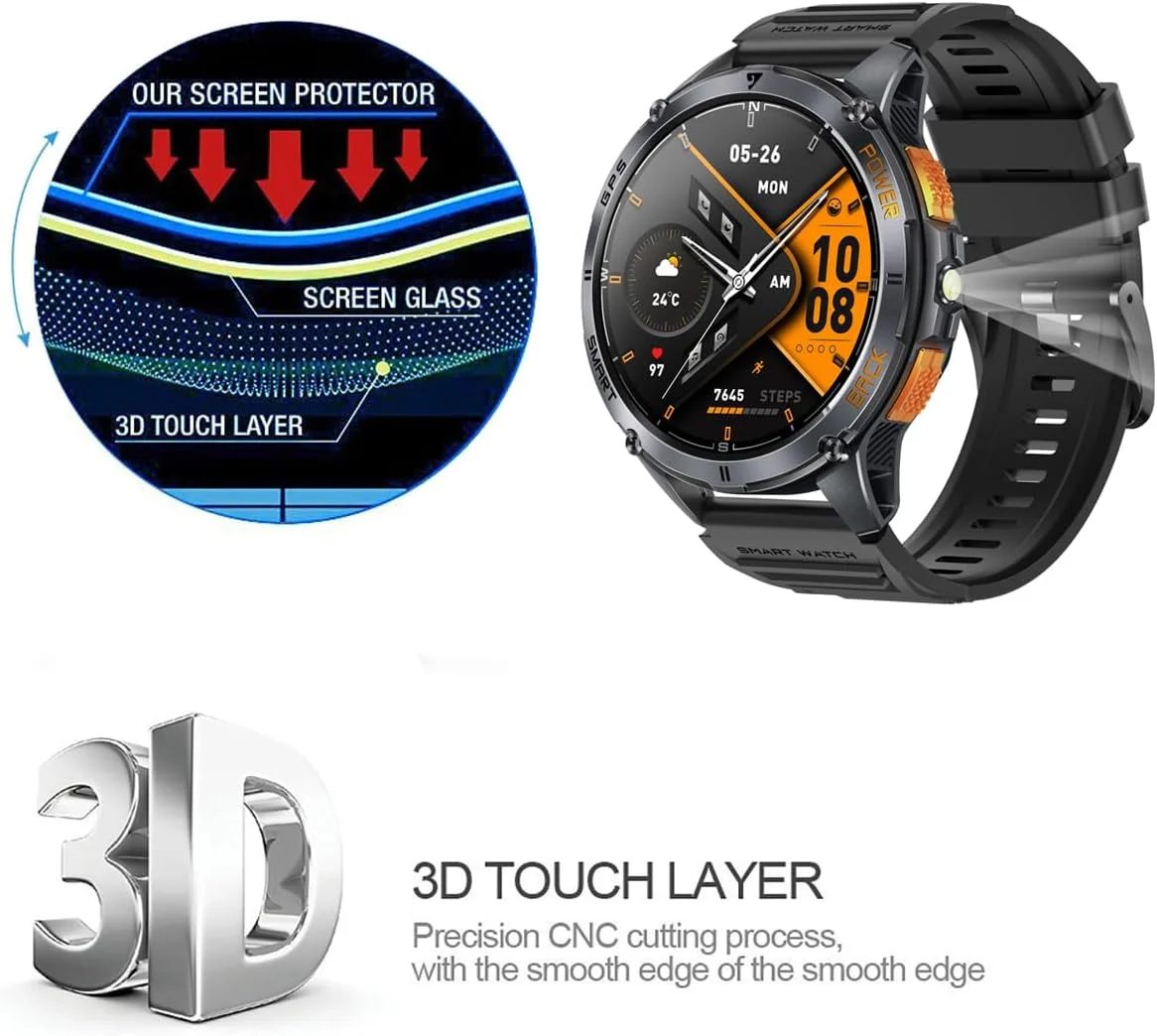 محافظ صفحه نمایش شیشه ای تمپرد سازگار با ساعت هوشمند Joautrial K67 Pro با صفحه نمایش 1.43 اینچی و Gloryfit K67Pro 1.43 اینچی، بسته 3 عددی، شیشه محافظ صفحه نمایش ساعت هوشمند 9H 0.3MM ضد خش محافظ صفحه نمایش شیشه ای تمپرد سازگار با ساعت هوشمند Joautrial K67 Pro با صفحه نمایش 1.43 اینچی و Gloryfit K67Pro 1.43 اینچی، بسته 3 عددی، شیشه محافظ صفحه نمایش ساعت هوشمند 9H 0.3MM ضد خش