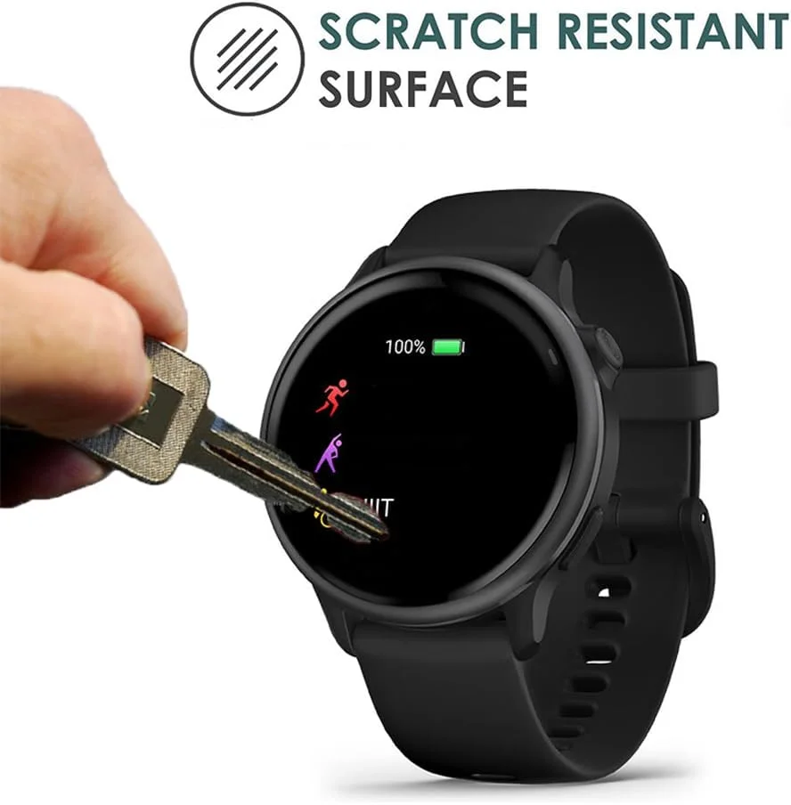 محافظ صفحه نمایش سازگار با ساعت هوشمند Garmin Vivoactive 6 و Vivoactive 5، پوشش کامل سه بعدی ضد خش - بسته 3 عددی