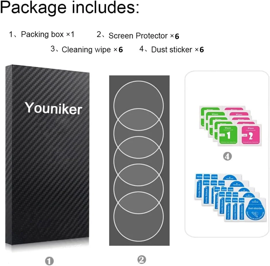محافظ صفحه نمایش یونکیر سازگار با ساعت هوشمند Huawei Watch GT 3 42MM، بسته 6 عددی، محافظ صفحه نمایش شفاف و ضد خش محافظ صفحه نمایش یونکیر سازگار با ساعت هوشمند Huawei Watch GT 3 42MM، بسته 6 عددی، محافظ صفحه نمایش شفاف و ضد خش